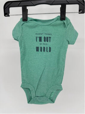 Baby Carter's Green Bodysuit 3 Months "Mommy Thinks I'm Out of This World"